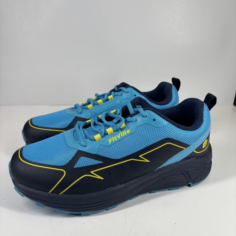 FitVille AllTraction V3 Men's 12EW Blue Orthopedic Trail Running Shoes Sneakers